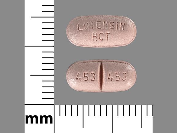 Pill LOTENSIN HCT 453 453 Purple Capsule-shape is Benazepril Hydrochloride and Hydrochlorothiazide