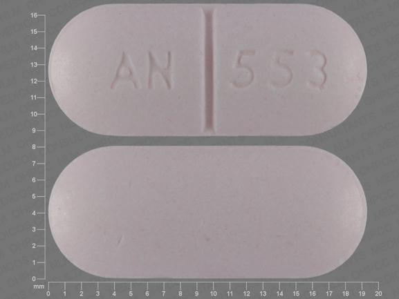 Pill AN 553 Pink Capsule-shape is Metaxalone