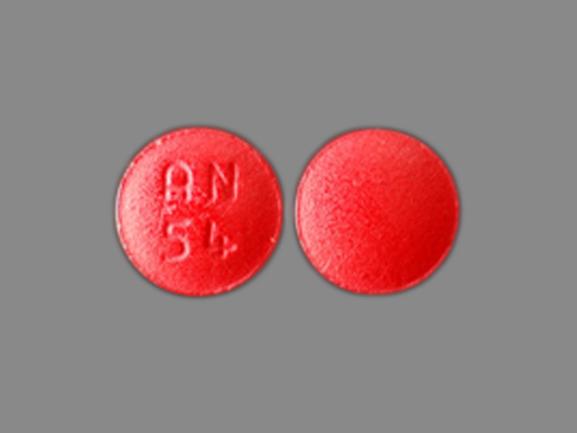 Pill AN 54 Red Round is Demeclocycline Hydrochloride