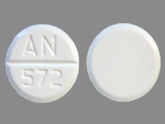 Pill AN 572 White Round is Bethanechol Chloride