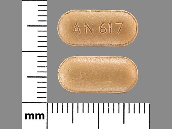 Pill AN 617 Beige Capsule/Oblong is Acetaminophen and Tramadol Hydrochloride