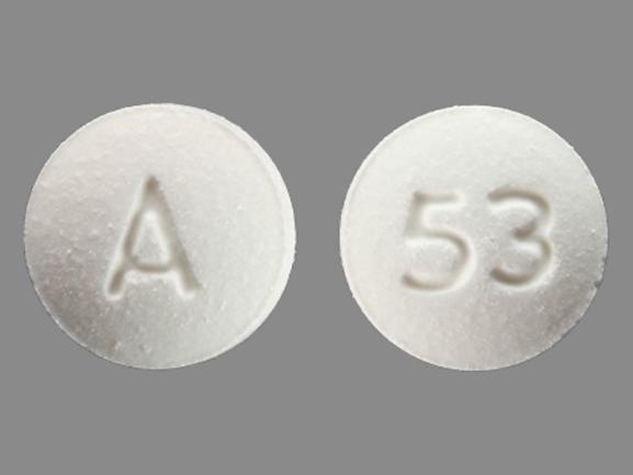 Pill A 53 White Round is Benazepril Hydrochloride
