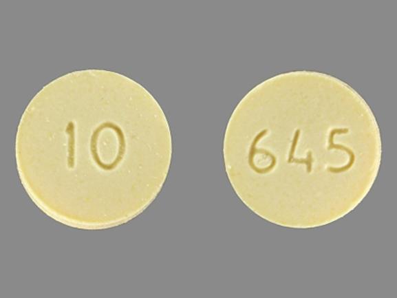 Pill 645 10 Orange Round is Metolazone