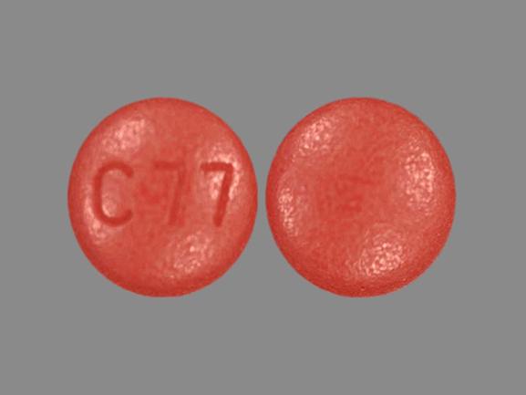 C77 Pill Red Round 8mm Pill Identifier