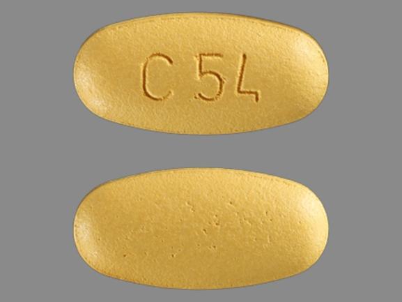 Pill C54 Yellow Elliptical/Oval is Tribenzor