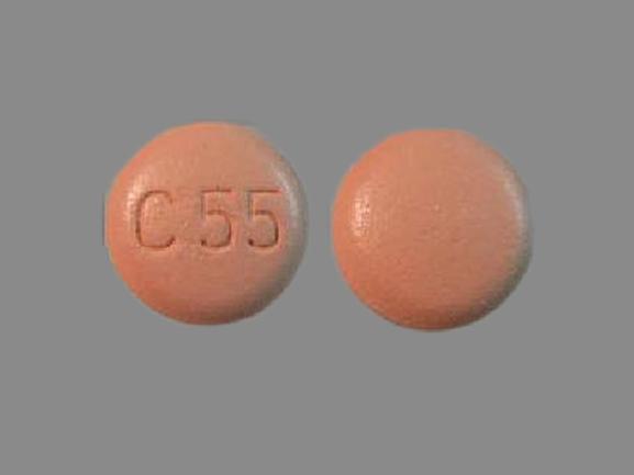 Pill C55 is Tribenzor 10 mg / 12.5 mg / 40 mg