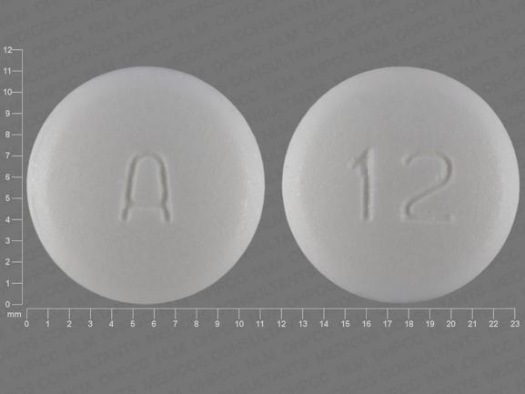 Pill A 12 White Round is Metformin Hydrochloride