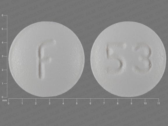 Pill F 53 White Round is Escitalopram Oxalate