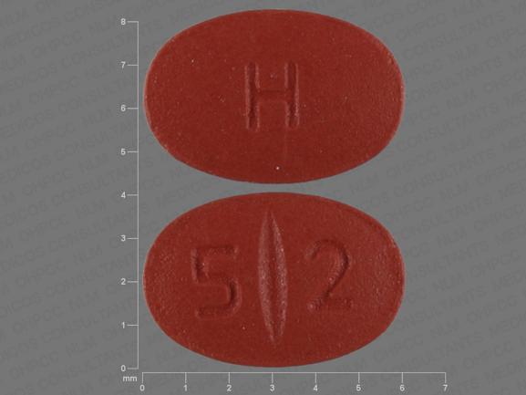 Pill H 5 2 Brown Oval is Quinapril Hydrochloride