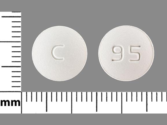 Pill C 95 White Round is Ciprofloxacin Hydrochloride