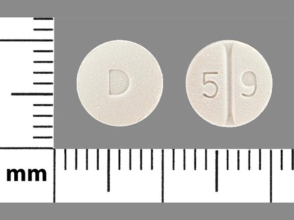 Pill D 5 9 White Round is Perindopril Erbumine