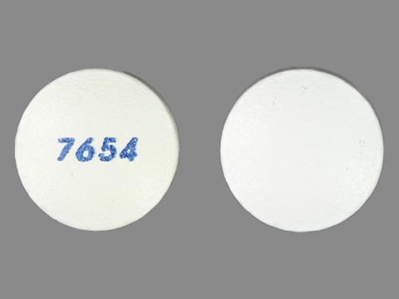 Pill 7654 White Round is Olanzapine