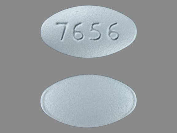 Pill 7656 Blue Oval is Olanzapine