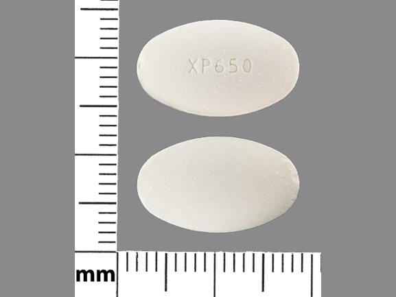 Pill XP650 White Elliptical/Oval is Tranexamic Acid