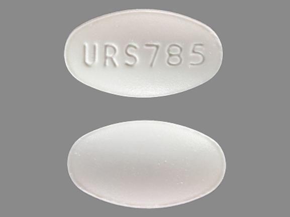Pill URS785 White Oval is Ursodiol