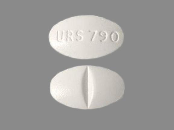 Pill URS790 White Oval is Ursodiol