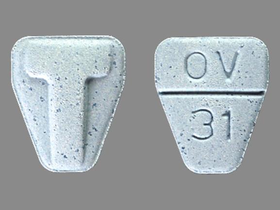 Pill T OV 31 Blue U-shape is Tranxene T-Tab