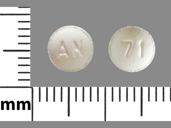 Pill AN 71 White Round is Hydroxyzine Hydrochloride