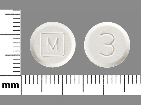 Pill M 3 White Round is Acetaminophen and Codeine Phosphate