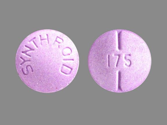 Pill SYNTHROID 175 Purple Round is Synthroid