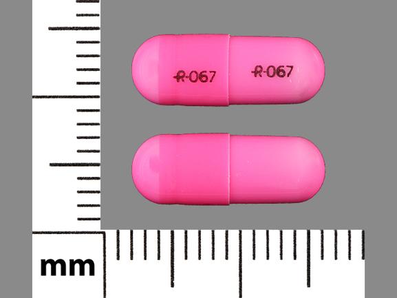 Pill R-067 R-067 Pink Capsule-shape is Oxazepam