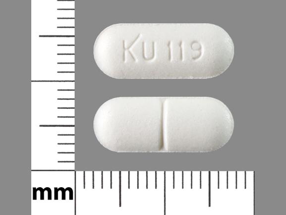 Pill KU 119 White Capsule-shape is Isosorbide Mononitrate Extended-Release