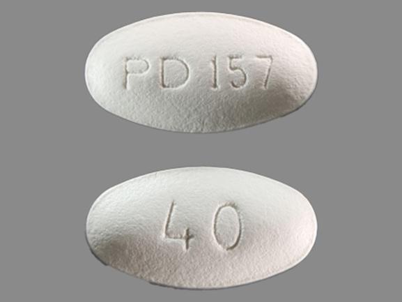 Pill PD 157 40 White Oval is Lipitor