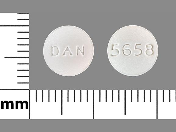 Pill DAN 5658 White Round is Cyclobenzaprine Hydrochloride