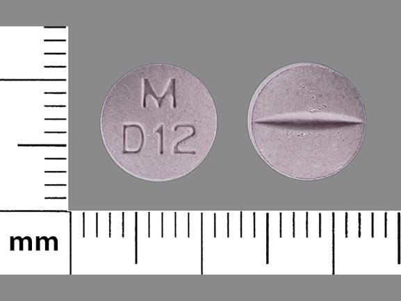 Pill M D12 Purple Round is Doxazosin Mesylate