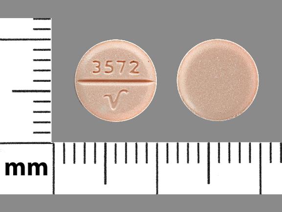 Pill 3572 V Orange Round is Hydrochlorothiazide