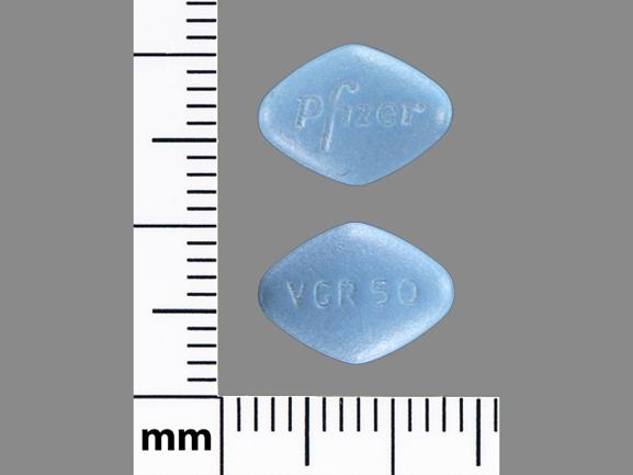 Pill Pfizer VGR 50 Blue Four-sided is Viagra
