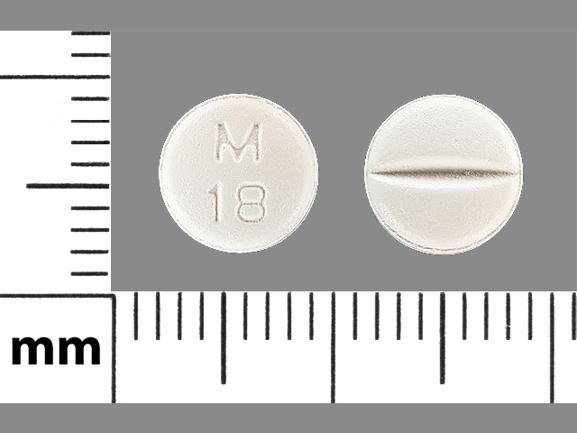 Pill Imprint M 18 (Metoprolol Tartrate 25 mg)