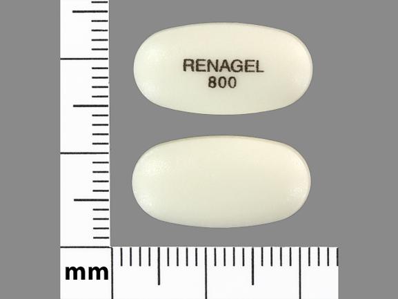 Pill RENAGEL 800 White Oval is Sevelamer Hydrochloride