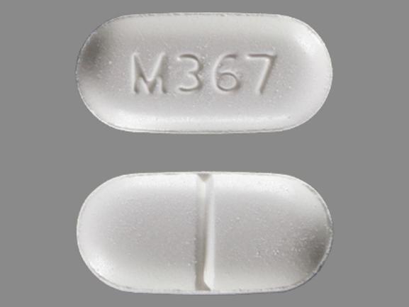 Pill M367 White Capsule/Oblong is Acetaminophen and Hydrocodone Bitartrate