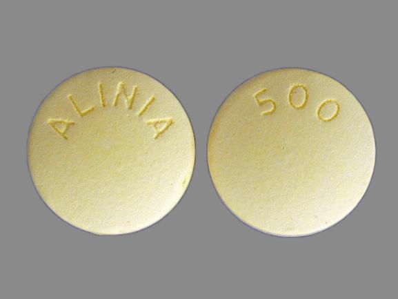 A pílula ALINIA 500 é Alinia 500 mg