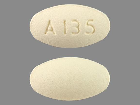 Pill A 135 Yellow Oval is Bupropion Hydrochloride Extended Release (SR)