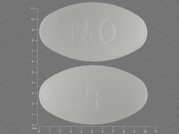 ON 4 Pill White Oval 10mm - Pill Identifier