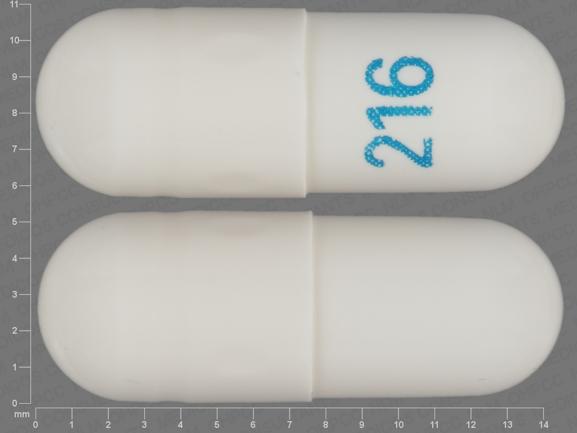 Pill 216 White Capsule-shape is Gabapentin