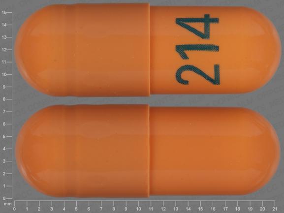 Pill 214 Orange Capsule/Oblong is Gabapentin