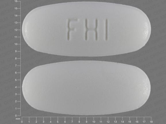 Pill FHI White Oval is Fenofibrate