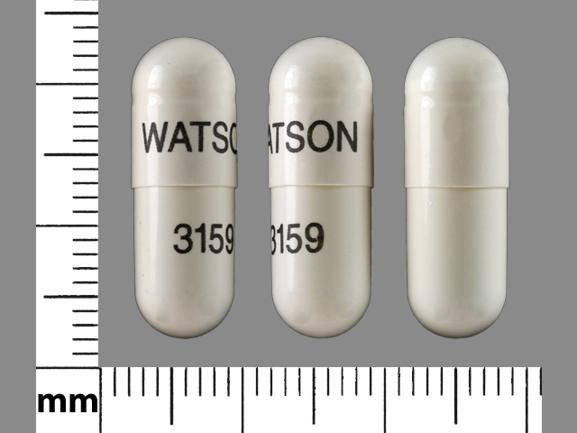 Pill WATSON 3159 White Capsule-shape is Ursodiol