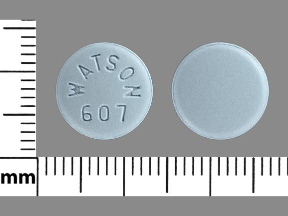 Pill WATSON 607 Blue Round is Labetalol Hydrochloride