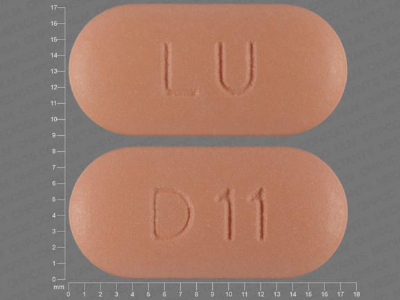 Pill LU D11 Orange Capsule/Oblong is Niacin Extended-Release