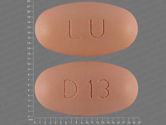 Pill LU D13 Orange Oval is Niacin Extended-Release