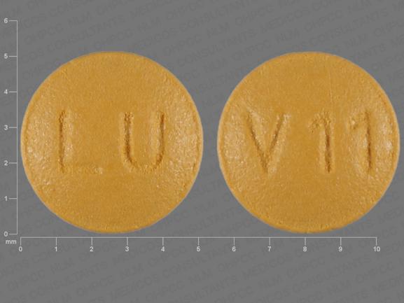 Pill LU V11 Yellow Round is Imipramine Hydrochloride