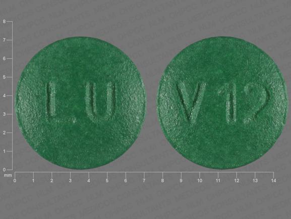 Pill LU V12 Green Round is Imipramine Hydrochloride