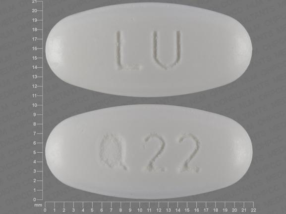 Pill LU Q22 White Oval is Metformin Hydrochloride Extended Release