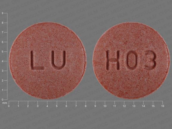 Pill LU H03 Red Round is Trandolapril