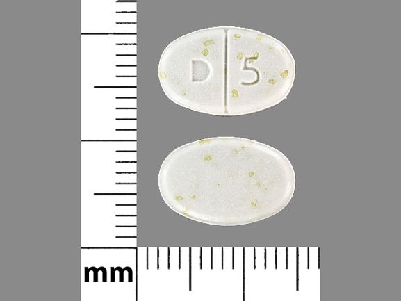 Pill D 5 White Oval is Doxycycline Hyclate Delayed-Release