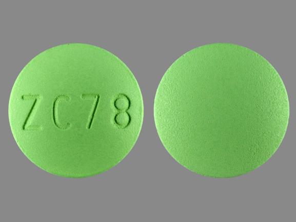 Pill ZC 78 Green Round is Risperidone
